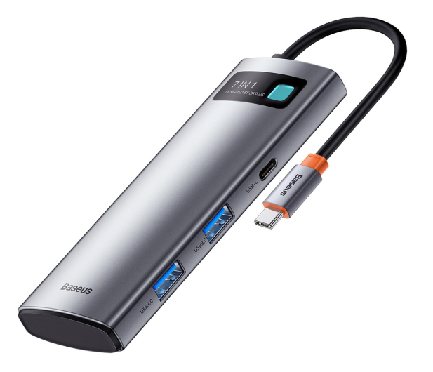 BASEUS Hub 7w1: USB-C na 2x USB 3.0 + HDMI + USB-C + TF/SD - 731676 - zdjęcie